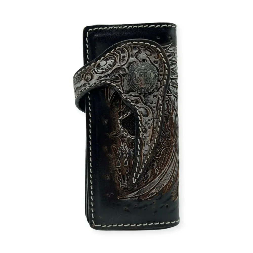 Rockertype Skull Leather Wallet Black